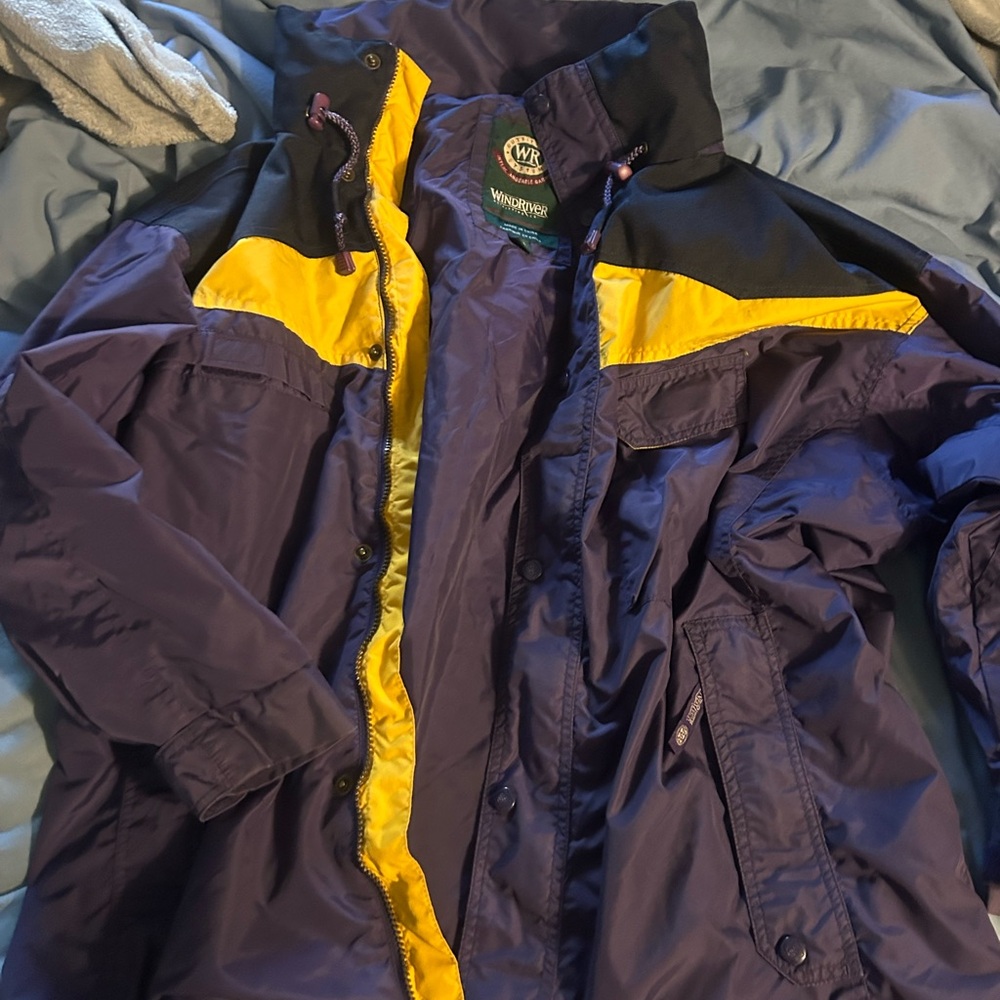 Vintage Windriver Men's Purple and Yellow jacket
